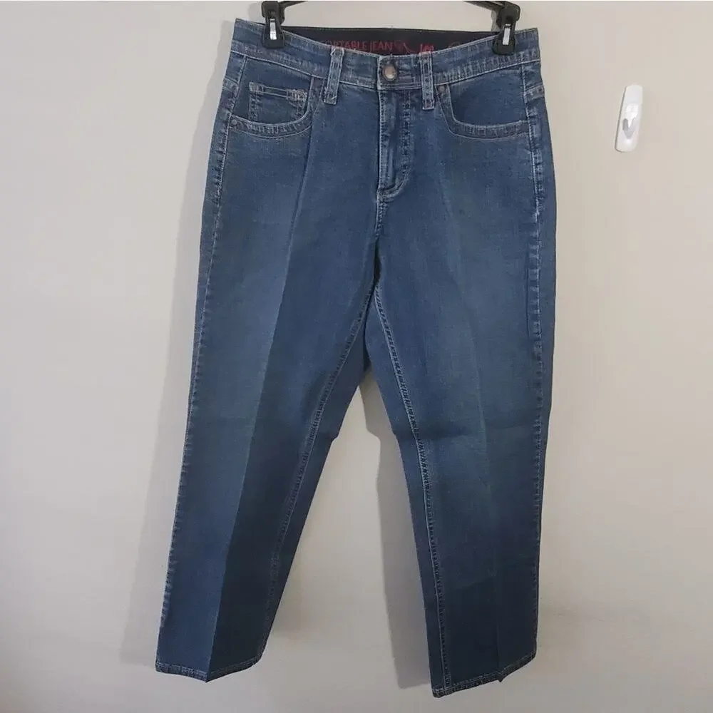 LEE straight leg dark wash‎ jeans size 6P petite